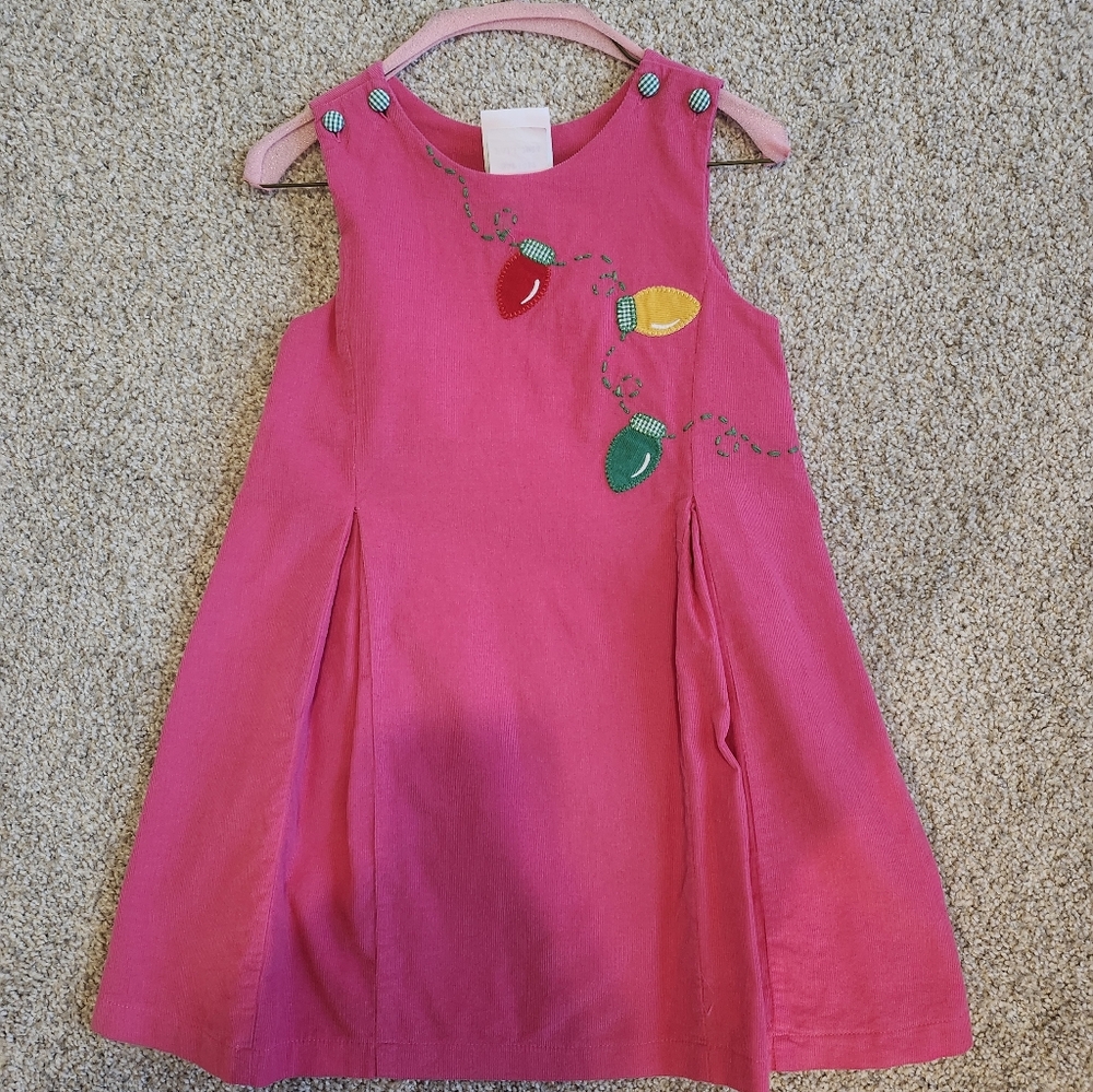 Pink Sleeveless Dress with Embroidered Lights